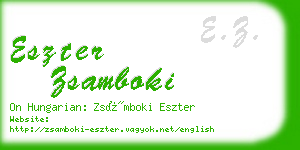 eszter zsamboki business card